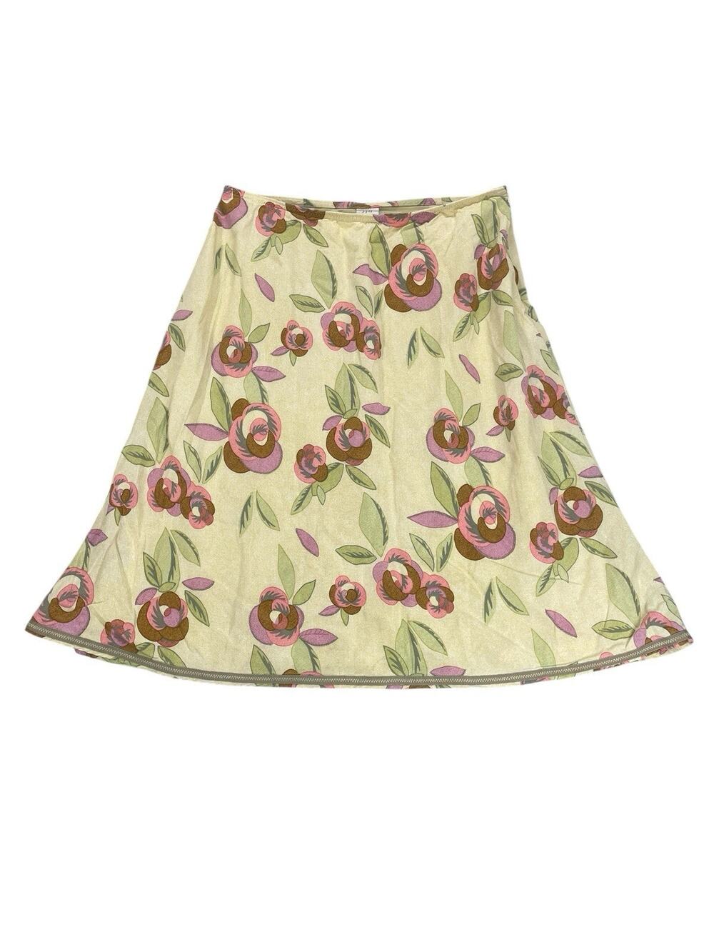 J Jill Floral A Line Skirt Womens Size 10 Knee Length Boho Chic Preppy Feminine